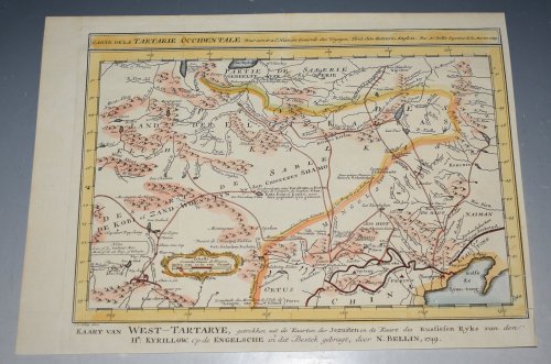 Original Engraved Map of TARTARY MONGOLIA CHINA GREAT WALL ASIA. Carte de la Tartarie Occidentale pour Servir a l'Histoire Générale des Voyages. Tirée des Auteurs Anglois.