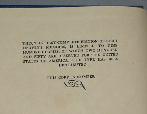Some Materials Towards Memoirs of the Reign of King George II. Printed from a copy of the original manuscript in the Royal Archives at Windsor Castle; and from the original manuscript at Ickworth. Edited by Romney Sedgwick. In Three Volumes.