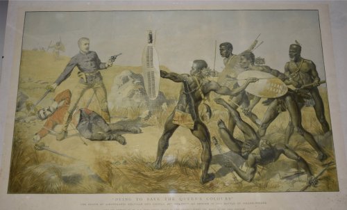 'Dying to Save the Queen's Colours' Lieutenants Melvill and Coghill (24th Regiment) Dying to Save the Queen's Colours