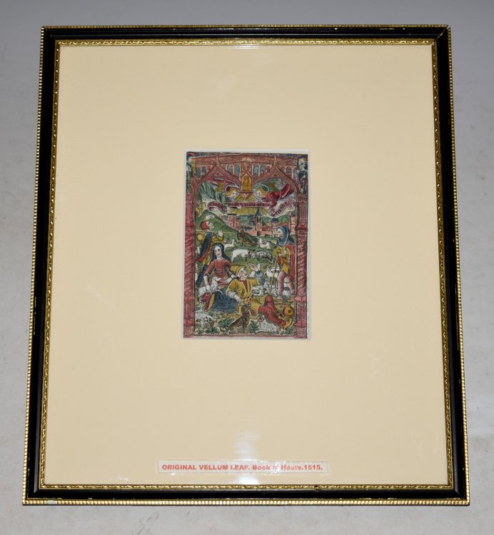 Original ILLUMINATED Vellum LEAF FROM A BOOK OF HOURS. Gloria in Ritissimi deo Terra di Glory to God in the land of the gods expert.