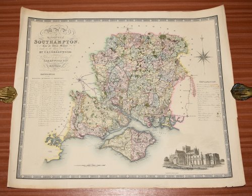 Original Engraved Antique Map of the County of SOUTHAMPTON. From an actual Survey made in the years 1825 & 1826.