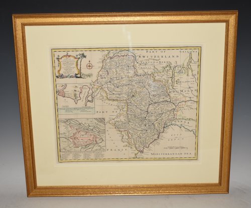 LARGE Antique Map of A New and Accurate Map of Savoy, Piemont and Montferrat. (ITALY)