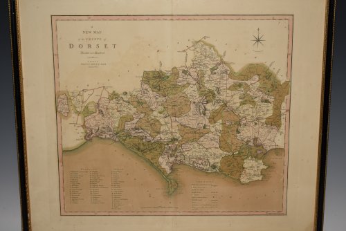 A New Map of the County of Dorset. Divided into Hundreds