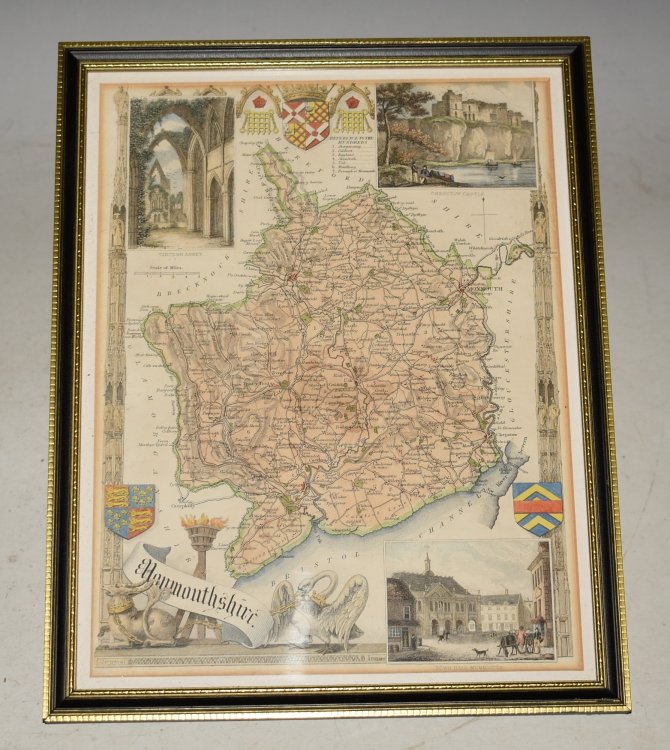 ORIGINAL ENGRAVED MAP OF MONMOUTHSHIRE. From “The English Counties Delineated”. Or, A Topographical Description of England.