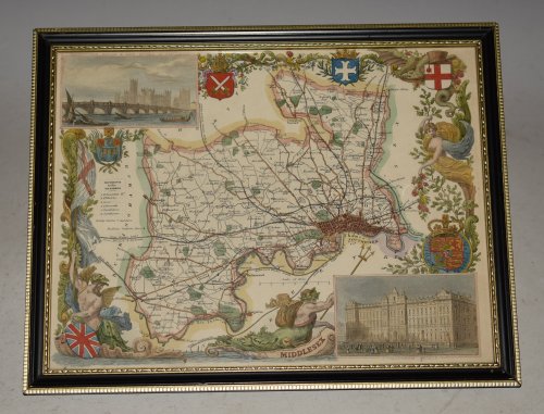 ORIGINAL HAND COLOURED ENGRAVED MAP OF MIDDLESEX From “The English Counties Delineated”. Or, A Topographical Description of England.