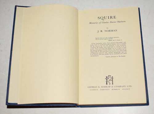 Squire Memories of Charles Davies Sherborn.