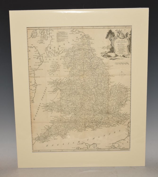 Original Engraved Map of England and Wales An original 1794 engraving taken from the Complete History of England by Thomas Kitchin. Early 19th century, Oval shape