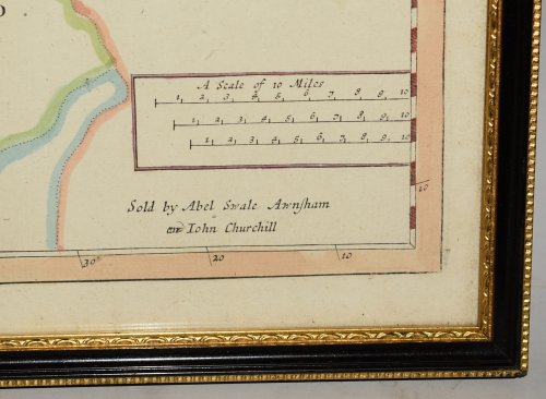 ORIGINAL ENGRAVED ANTIQUE MAP OF CUMBERLAND. From CAMDEN's Britannia.