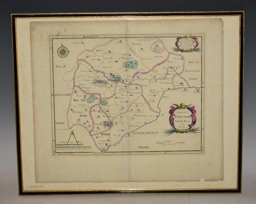 ORIGINAL ENGRAVED ANTIQUE MAP OF RUTLAND. Comitatus ROTELANDIAE Tabula Nova. From CAMDEN's Britannia.