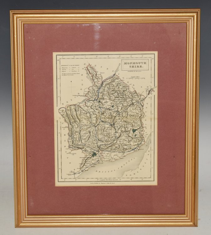 Monmouthshire. Original Hand Coloured Engraved Map.