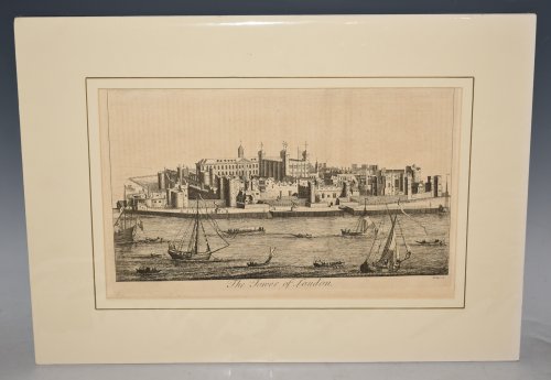 The Tower of London Original Antique Engraving.
