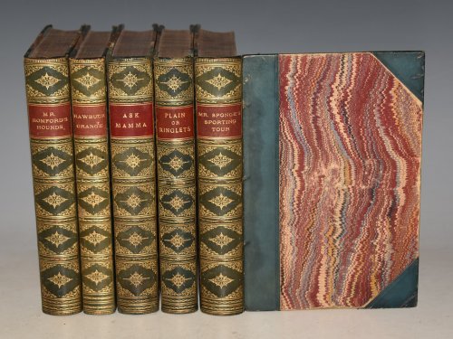 The Novels of John Leech. Set of Five Volumes. Mr Sponge’s Sporting Tour, Mr Romford’s Hounds, Ask Mamma, Hawbuck Grange, & Plain or Ringlets. Illustrated by John Leech, Hablot K. Browne & W.T. Maud.