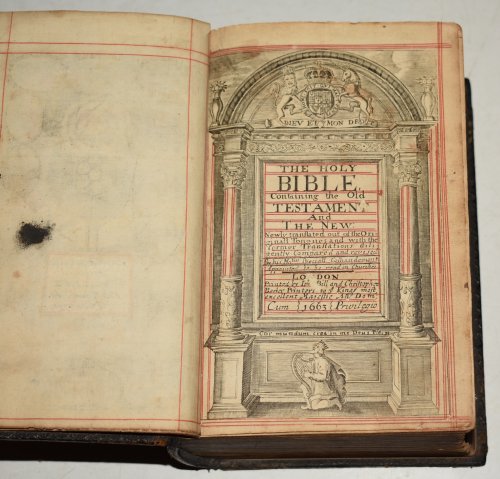 The Holy Bible, Containing the Old Testament and The New. Newly Translated out of the Original Tongues, and with the Former Translations diligently compared & revised By His Majesty’s Special Command. Appointed to be Read in Churches. With The Whole Book of Psalms, by Thomas Sternhold and 