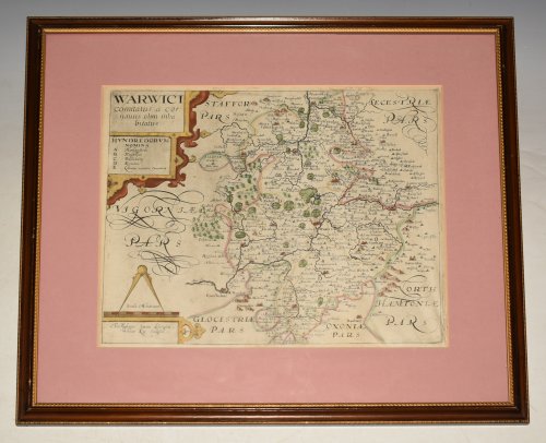 An original antique map of WARWICKSHIRE (Warwici comitatus.) From CAMDEN's Britannia.