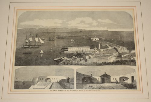 Original Large Engraved Illustrations of The Great Breakwater & Government Works at Portland. Harbour View. DORSET From The Illustrated London News