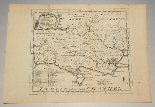(Original Engraved Map of.) Dorset, Divided into its Hundreds. Containing all the Market Towns, with Roads & Districts.