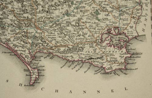 Original Engraved Map of “Dorsetshire” Dorset