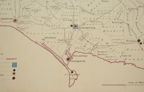 ORIGINAL ENGRAVED MAP OF Dorsetshire. Drawn by R. Creighton PLATE XXIII