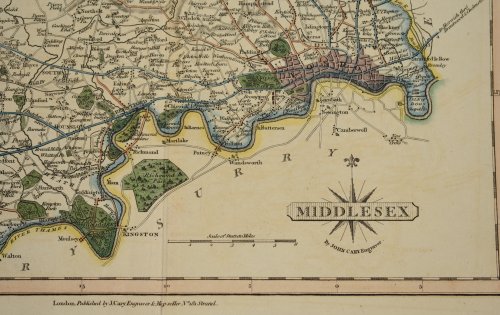 ORIGINAL ENGRAVED MAP OF Middlesex.