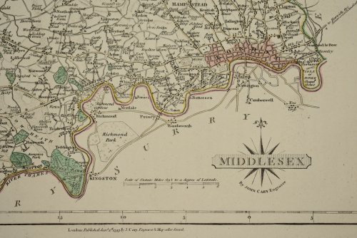 ORIGINAL ENGRAVED MAP OF Middlesex.