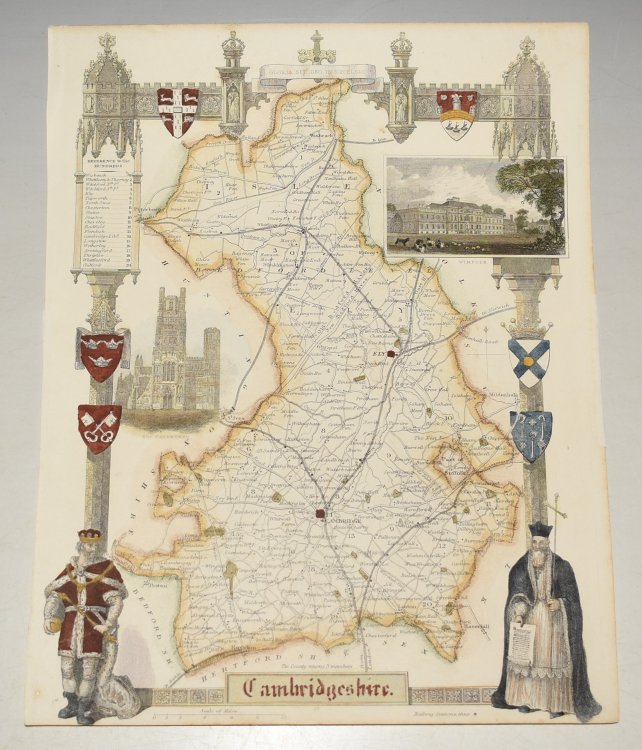 Map of Cambridgeshire. Map of Cambridgeshire showing towns, villages, roads and railways.