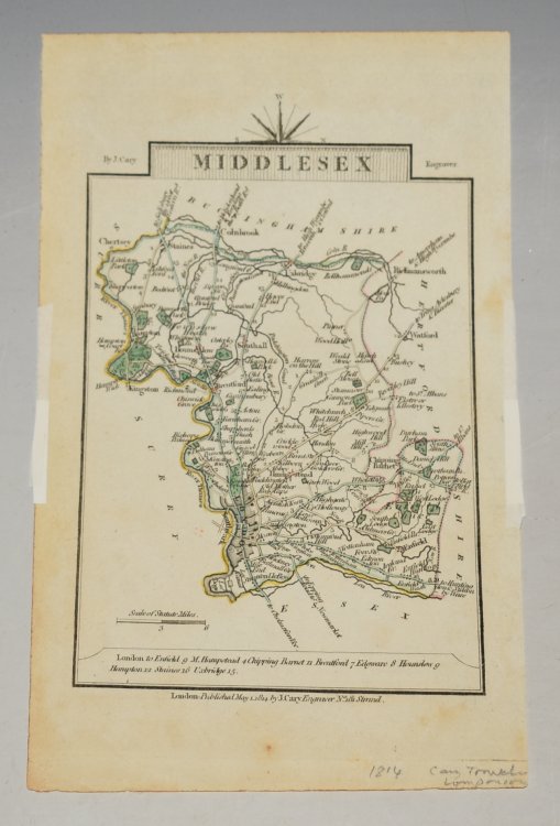 ORIGINAL ENGRAVED MAP OF Middlesex.