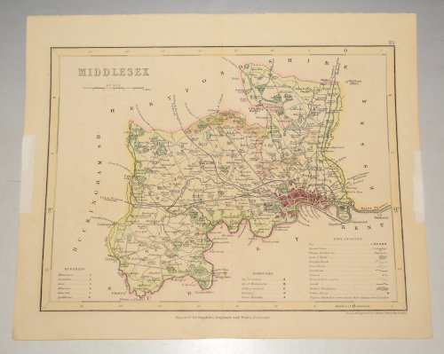 ORIGINAL ENGRAVED MAP OF Middlesex.