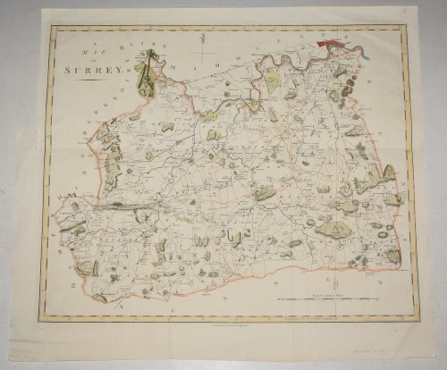 A Map of SURREY. Large attractive copper-engraved map of Surrey.
