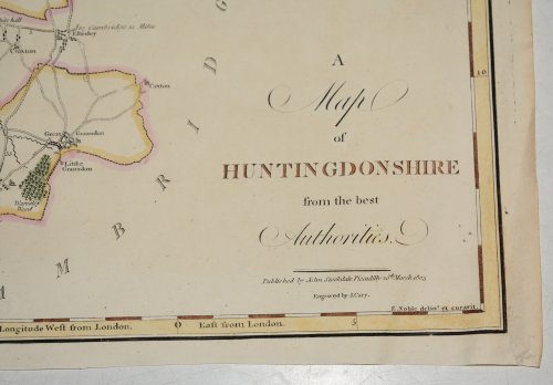 Original Engraved Map of “Huntingdonshire, From the Best Authorities”
