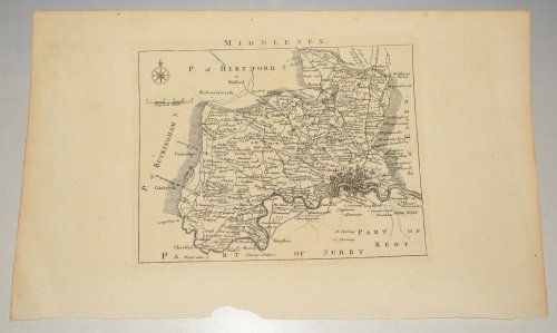 ORIGINAL ENGRAVED MAP OF Middlesex.
