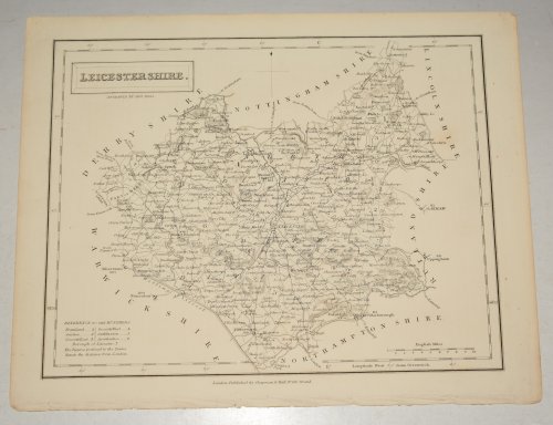 ORIGINAL ENGRAVED ANTIQUE MAP OF LEICESTERSHIRE.