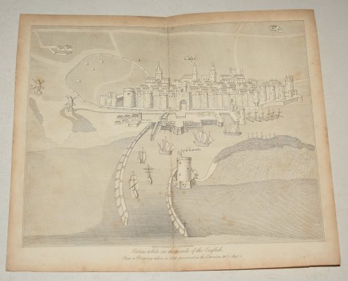 ANTIQUE ENGRAVING VIEW OF Calais While in the hands of the English. FRANCE From a drawing taken in 1546 preserved in the Cottonian.