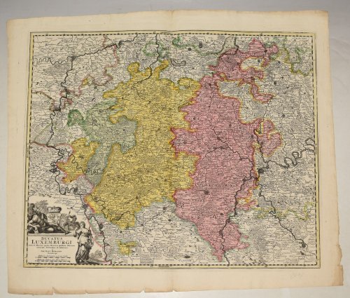 Original Engraved Antique Map of Luxembourg. DUCATUS LUXEMBURGI TAM IN MAIORES QUAM MINORES EJUSDEM DITIONES ACCURATE DISTINCTUS ET.