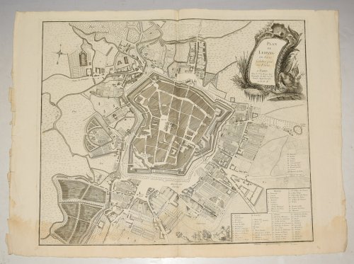 Original Engraved Antique Map of The Plan de Leipzig en Saxe celebre par ses Foires. Leipzig Germany