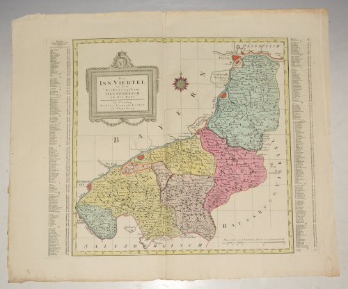 Original Engraved Antique Map of The Innviertel in the Archduchy of Austria above the Enns. Das Innviertel in dem Erzherzogthum Oesterreich ob der Enns.
