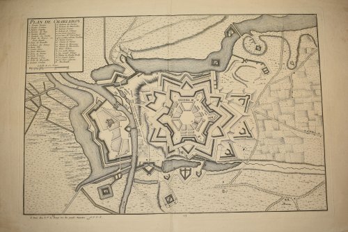 Original Engraved Antique PLAN DE CHARLEROY