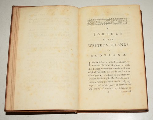 Johnson’s Journey to the Western Islands of Scotland. FIRST ISSUE. First Issue.