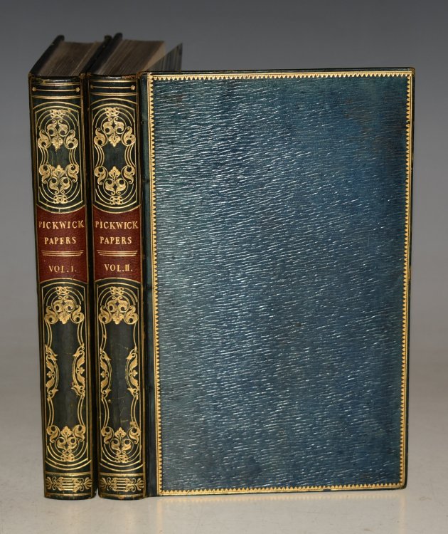 The Posthumous Papers of The Pickwick Club With Forty-Three Illustrations by R. Seymour and Phiz. First Edition, First Issue. In Two Volumes.