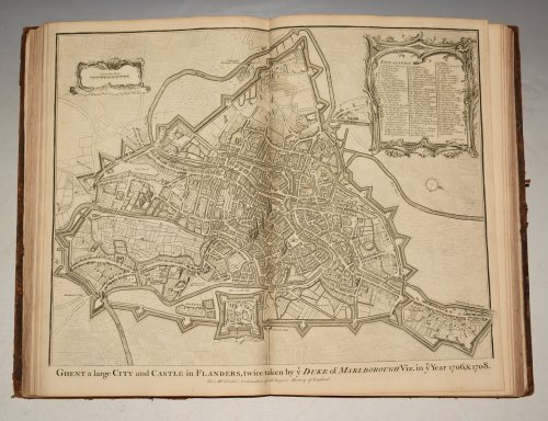 Original Copper Engraved Ghent a large City and Castle in Flanders, twice taken by y Duke of Marlborough Viz. In y Year 1706, & 1708.
