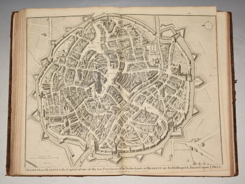 Original Copper Engraved View of Mechlin, or Malines the Capital of one of the Ten Provinces of the Netherlands in Brabant an Archbishoprick, situated upon ye Dyle.