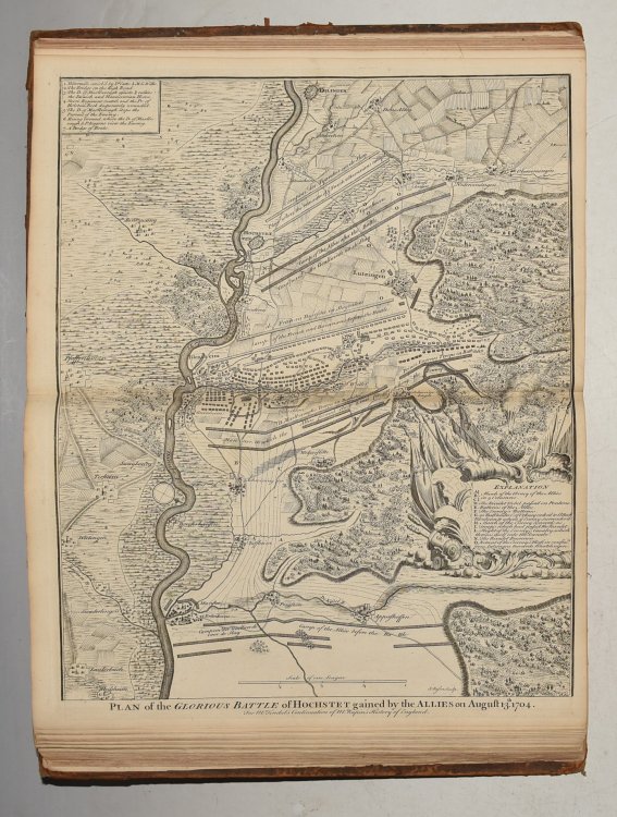 Original Copper Engraved Plan of the Glorious Battle of Hochstet gained by the Allies on August 13th, 1704.