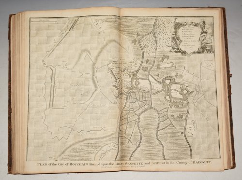 Original Copper Engraved Plan of the City of Bouchain situated upon the Rivers Sensette and Scheld in the County of Hainult. (Plan of Bouchain in France.)