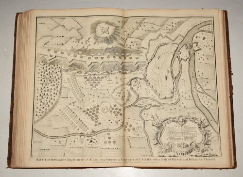 Original Copper Engraved Battle of Donawert fought on 2d of June 1704 between a Detachment of ye Allies, and a Body of French and Bavarian Troops.