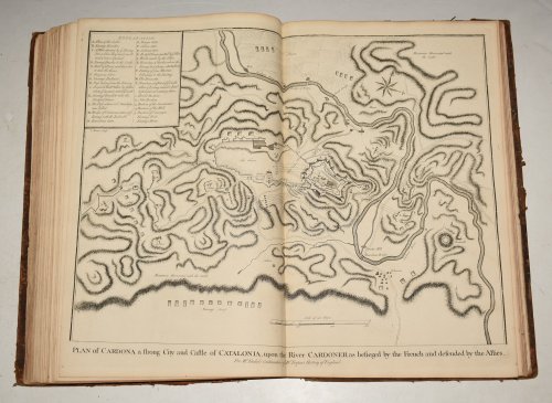 Original Copper Engraved View of the Plan of Cardona a strong City and Castle of Catalonia, upon the River Cardoner as besieged by the french and defended by the Allies.