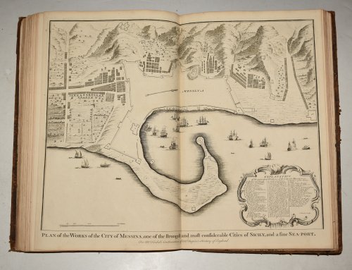 Original Copper Engraved View of the Plan of the Works of the City of Messina, one of the strongest and most considerable Cities of Sicily, and a fine Sea-Port
