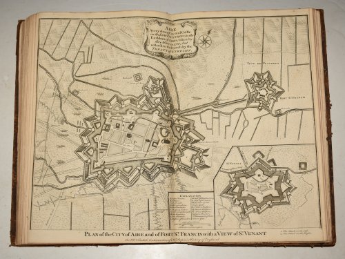 Original Copper Engraved Plan of the City of Aire and of Fort St. Francis, with a View of St. Venant.