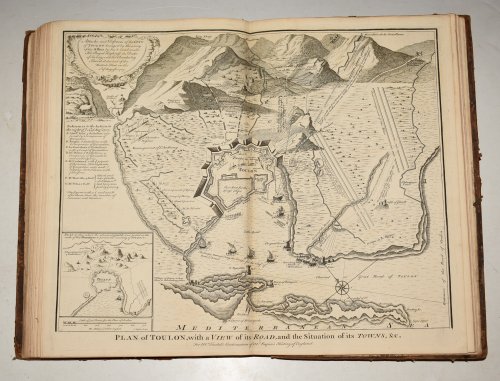 Original Copper Engraved Plan of Toulon, with a View of its Road, and the Situation of its Towns, &c.