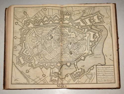 Original Copper Engraved Plan of Mons. Mons the Capital City of Hainault in y Low Countries, taken by y French in 1691, Restor'd to y Spaniards by y Peace of Ryswick in 1697, retaken by y Allies in 1709, and left to y Emperor by y Treaty of Utrecht