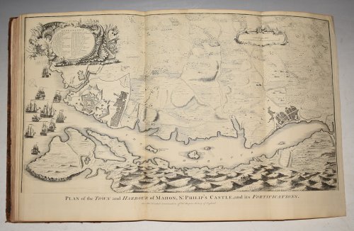 Original Copper Engraved Plan of the Town and Harbour of Mahon, St. Philip's Castle, and its Fortifications.�