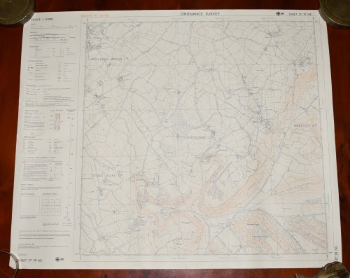 Ordnance Survey MAP Sheet ST 70 NE DORSET Scale 1:1000 inches to 1 mile. Shows areas of WOOLLAND, HAZELBURY BRYAN, IBBERTON.